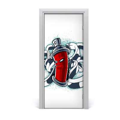 Self-adhesive door wallpaper Graffiti