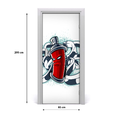 Self-adhesive door wallpaper Graffiti