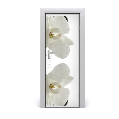 Self-adhesive door sticker Orchid and stones