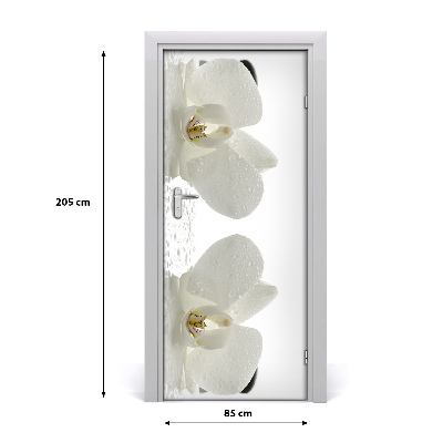 Self-adhesive door sticker Orchid and stones