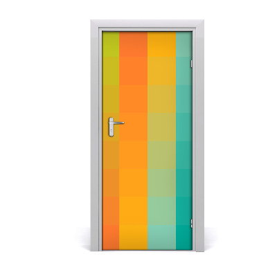 Self-adhesive door sticker Colorful squares