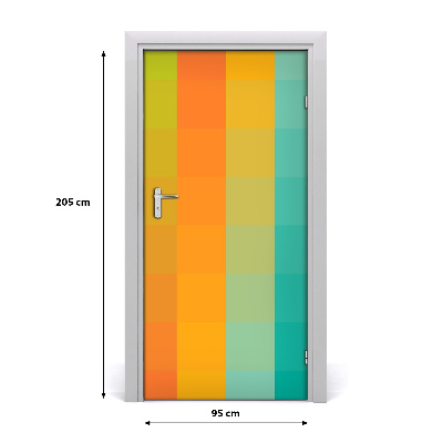 Self-adhesive door sticker Colorful squares