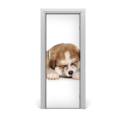 Self-adhesive door sticker Akita puppy