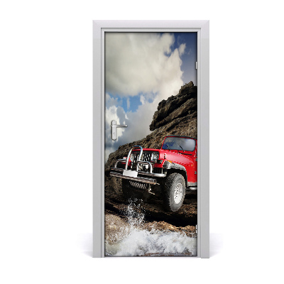 Self-adhesive door wallpaper Off-road car