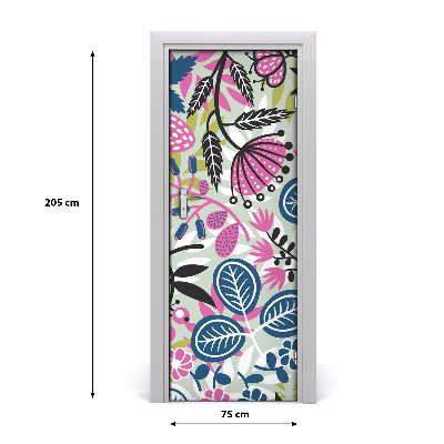 Self-adhesive door wallpaper Flowers