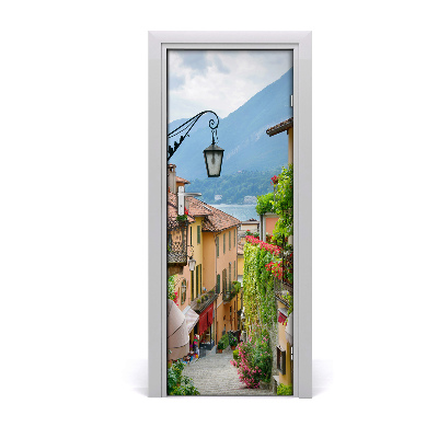 Self-adhesive door wallpaper Italian streets