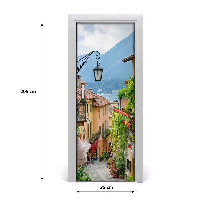 Self-adhesive door wallpaper Italian streets