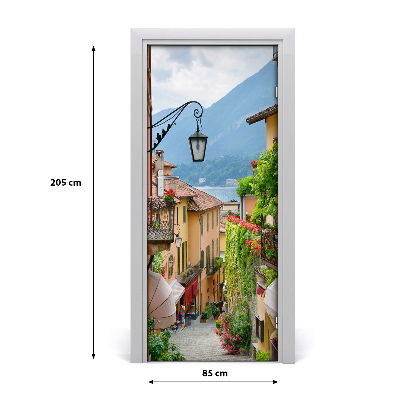 Self-adhesive door wallpaper Italian streets