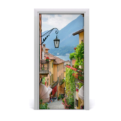 Self-adhesive door wallpaper Italian streets