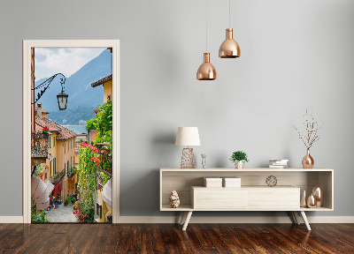 Self-adhesive door wallpaper Italian streets