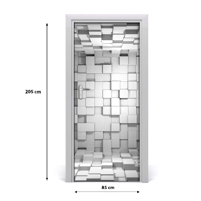 Self-adhesive door sticker The wall of cubes