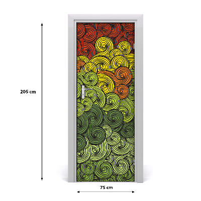 Self-adhesive door sticker Colorful waves