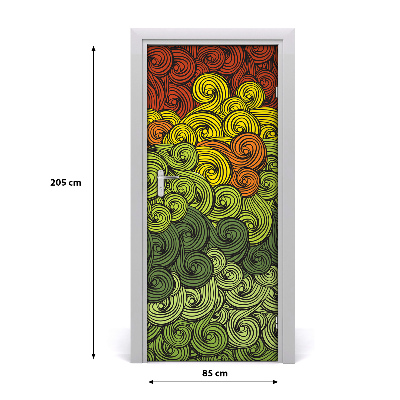 Self-adhesive door sticker Colorful waves