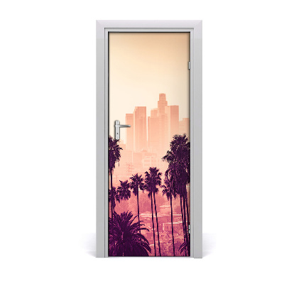 Self-adhesive door wallpaper Los angeles city