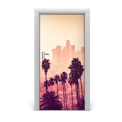 Self-adhesive door wallpaper Los angeles city