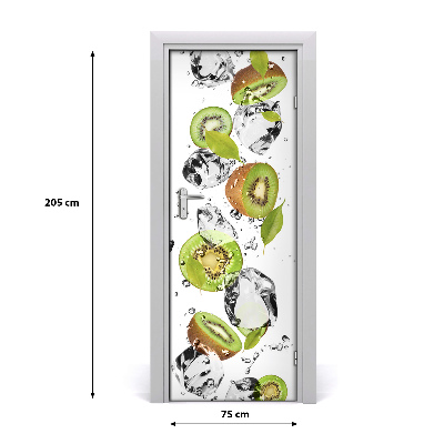 Self-adhesive door sticker Kiwi and water