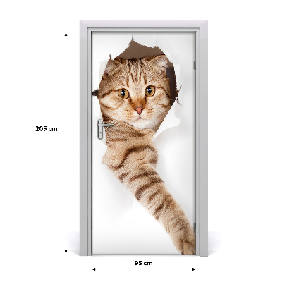 Self-adhesive door sticker Wall cat