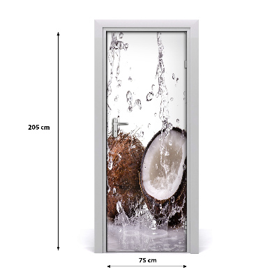 Self-adhesive door sticker Coconut