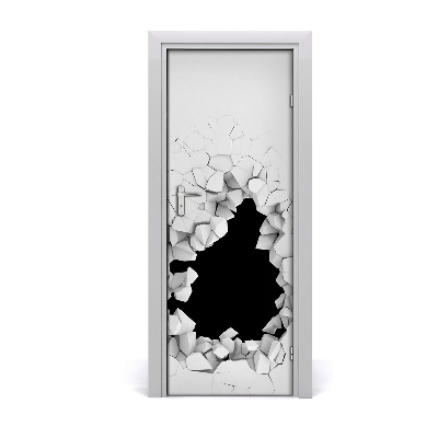 Self-adhesive door sticker A hole in the wall