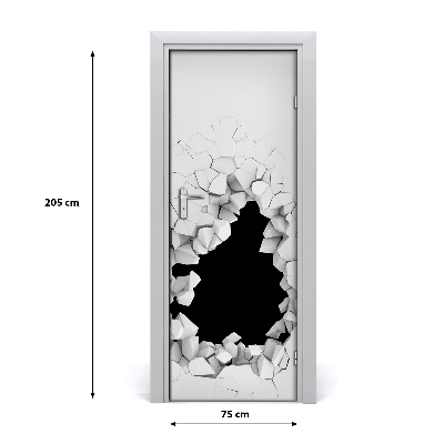 Self-adhesive door sticker A hole in the wall