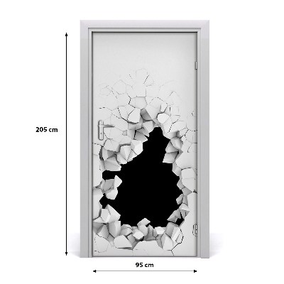 Self-adhesive door sticker A hole in the wall