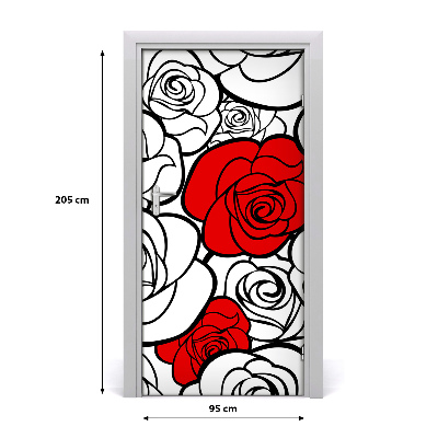 Self-adhesive door wallpaper Roses