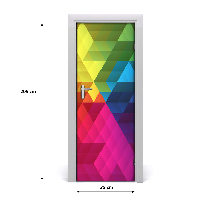 Self-adhesive door sticker Geometric background