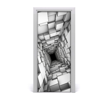 Self-adhesive door sticker Tunnel with cubes