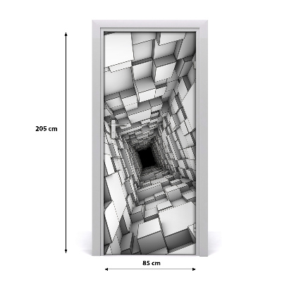 Self-adhesive door sticker Tunnel with cubes