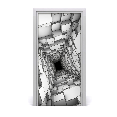 Self-adhesive door sticker Tunnel with cubes