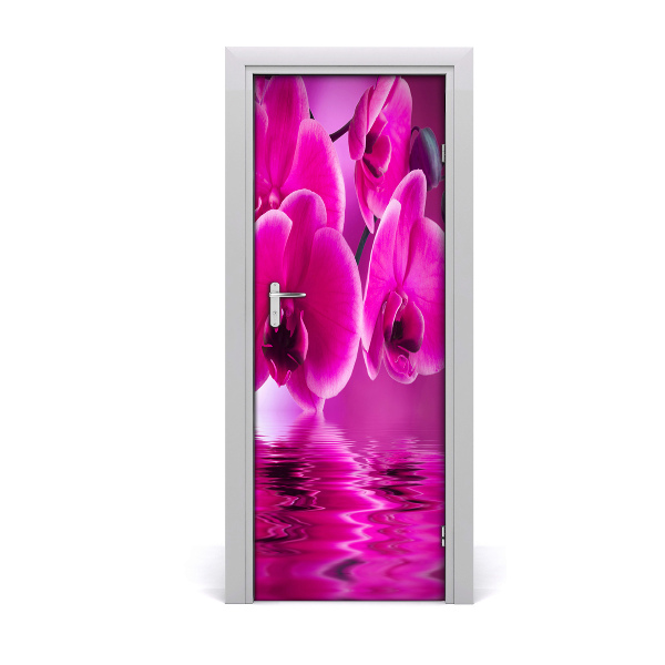 Self-adhesive door sticker Pink orchid