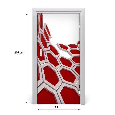 Self-adhesive door sticker 3d abstraction