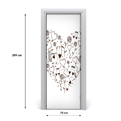 Self-adhesive door wallpaper Home heart