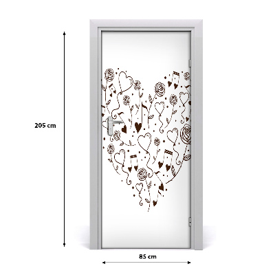 Self-adhesive door wallpaper Home heart