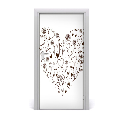 Self-adhesive door wallpaper Home heart