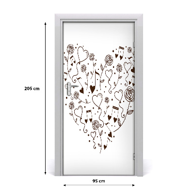 Self-adhesive door wallpaper Home heart