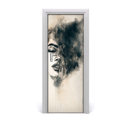 Self-adhesive door sticker Abstraction of a woman