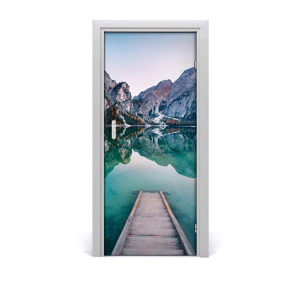 Self-adhesive door wallpaper Mountain lake