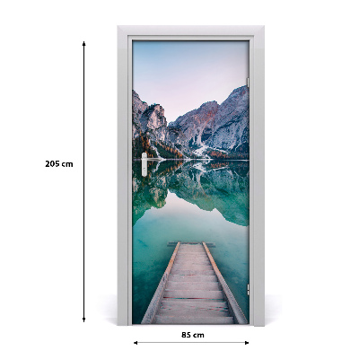 Self-adhesive door wallpaper Mountain lake