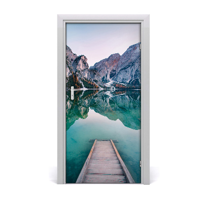 Self-adhesive door wallpaper Mountain lake