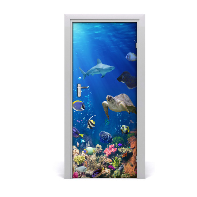 Self-adhesive door sticker Coral reef