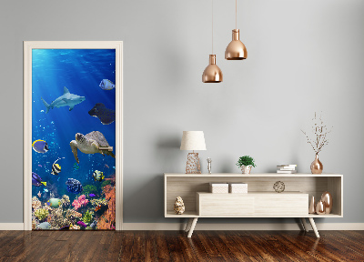 Self-adhesive door sticker Coral reef