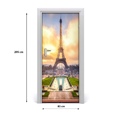 Self-adhesive door wallpaper Eiffel tower