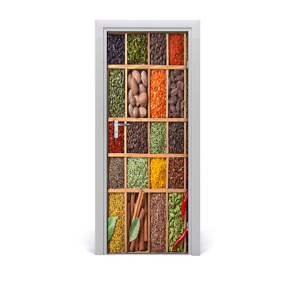 Self-adhesive door sticker Colorful spices