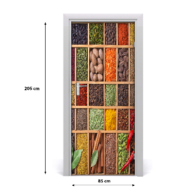 Self-adhesive door sticker Colorful spices