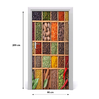 Self-adhesive door sticker Colorful spices