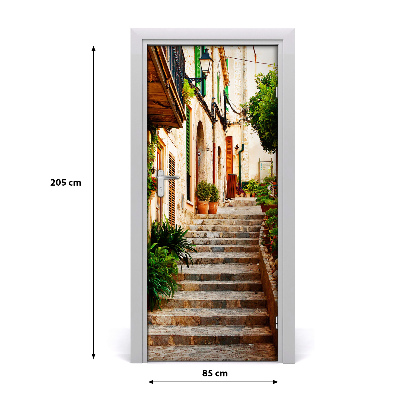 Self-adhesive door wallpaper Streets in spain