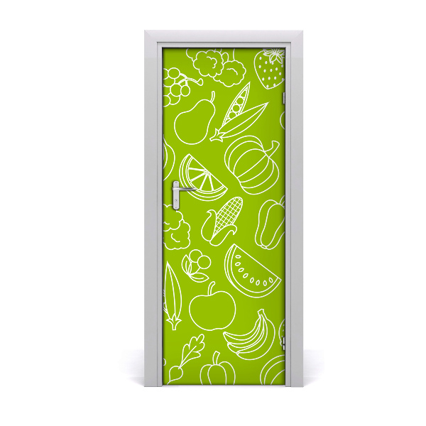 Self-adhesive door sticker Vegetables and fruits