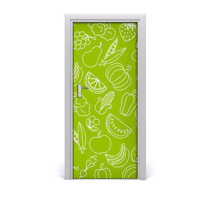 Self-adhesive door sticker Vegetables and fruits