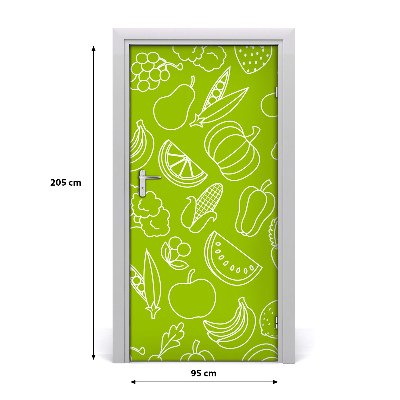 Self-adhesive door sticker Vegetables and fruits